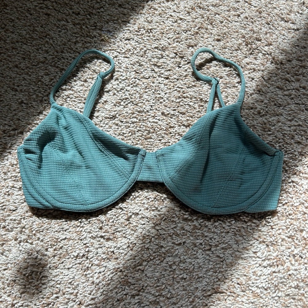 Tavik Textured Bikini Top in Sage Green